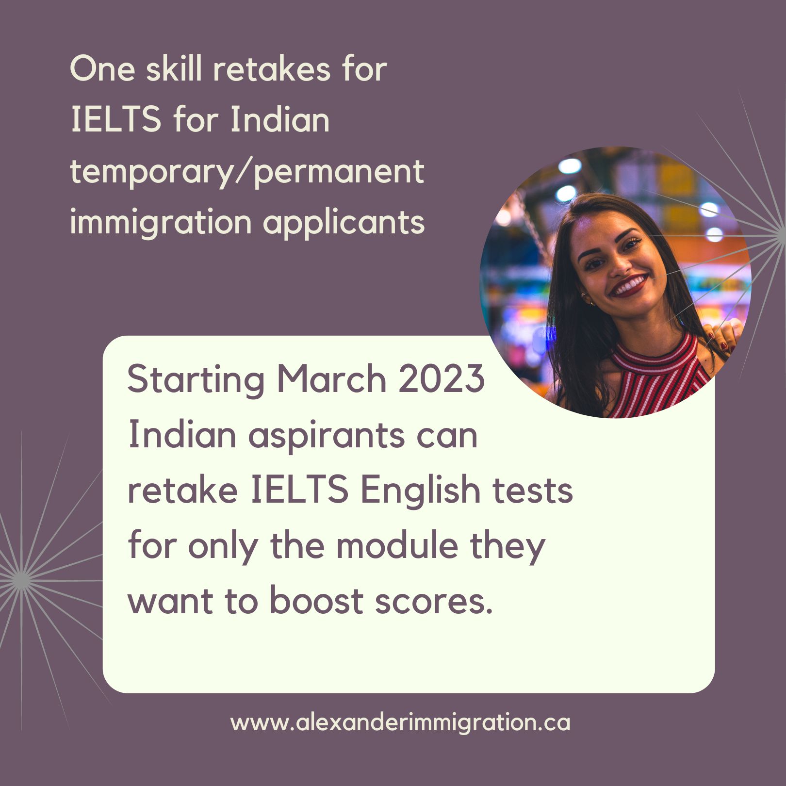 One skill retakes for IELTS for Indian temporary/permanent immigration applicants